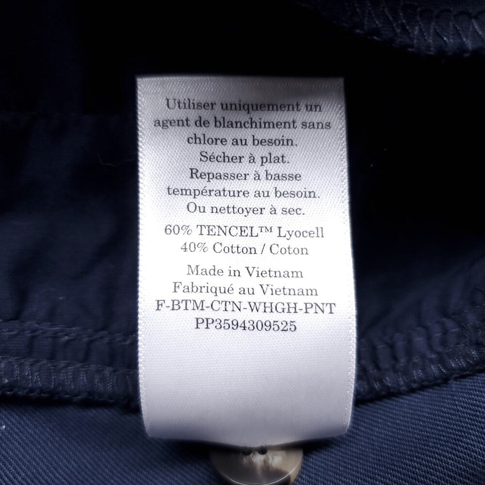 Everlane Pleated Wide Leg Pants Women 4S Navy High Rise Tencel Minimalist Preppy - Picture 9 of 9